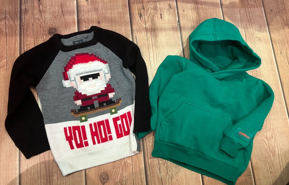 Свитер фирмы Next маркировка 116
Худи фирмы Boober маркировка 104-110
15 рублей за лот 
+375293360116